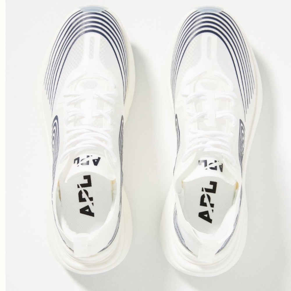 NWT! NEW IN BOX APL Streamline Sneakers Pearl Clear Midnight White Size 7.5